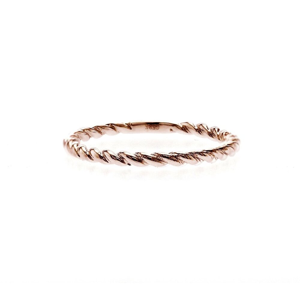 14K Rose Gold Twisted Rope Band Ring Size 5